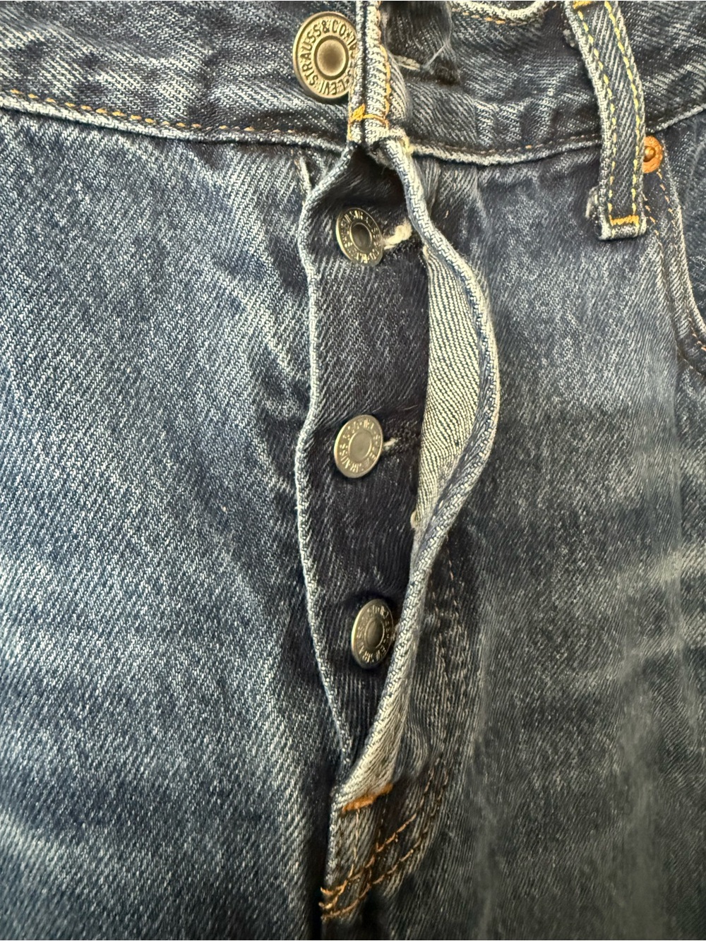 Levi's 501 Big E button fly Women’s Blue Denim Jeans - Classic Straight Fit - Picture 3 of 10